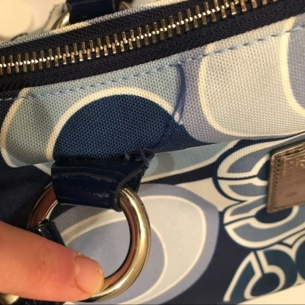 Coach poppy RARE blue c denim appliqué tote bag